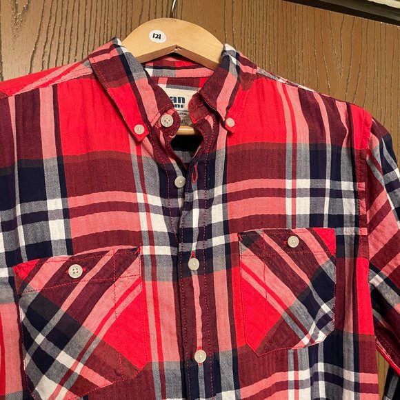 SALE: EUC - Urban Pipeline Red Plaid Button-Up - Picture 2 of 3